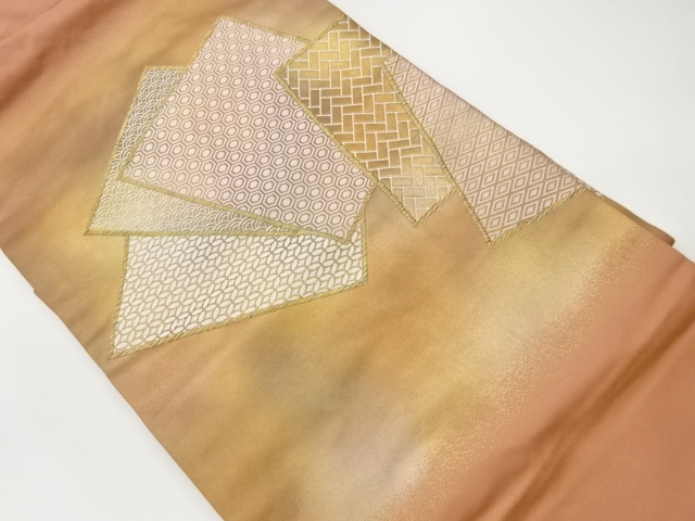 JAPANESE KIMONO / VINTAGE NAGOYA OBI / WOVEN CLASSICAL PATTERN